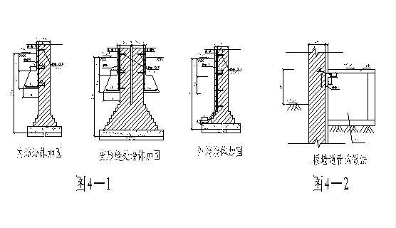 > 建筑工程施工之板墙基础处理     (2)板墙基础做法详见图4-1.